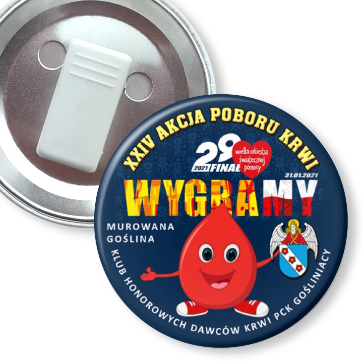 przypinka z żabką 29. Finał WOŚP Murowana Goślina