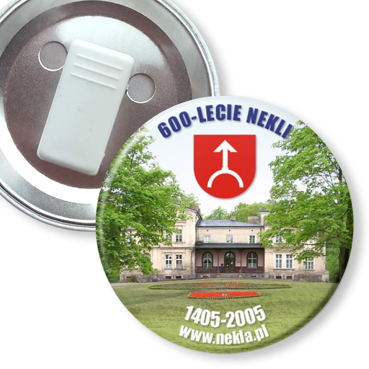 przypinka z żabką 600-lecie Nekli