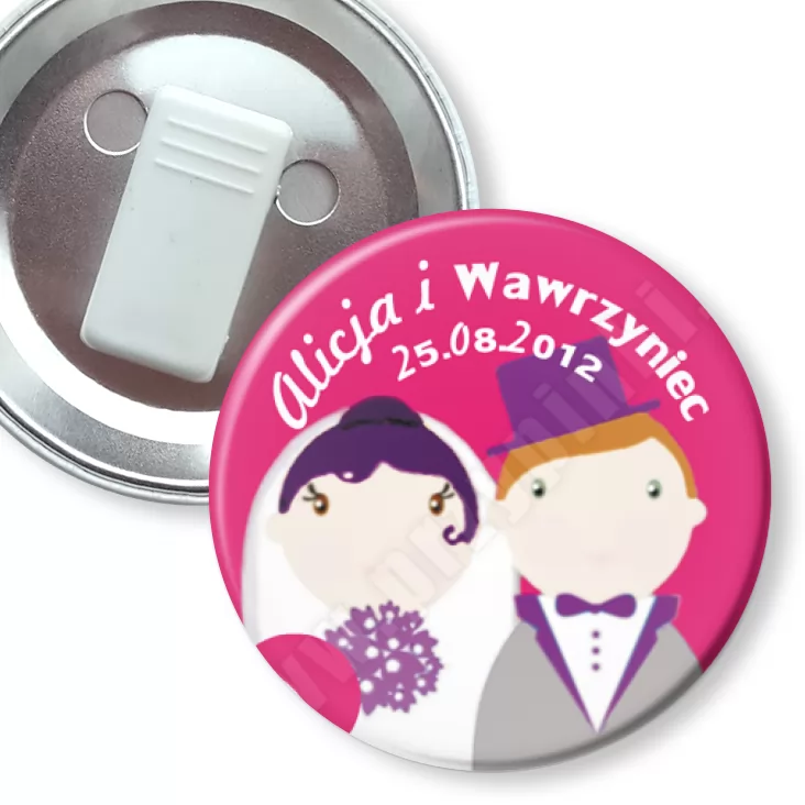 przypinka z żabką Alicja i Wawrzyniec