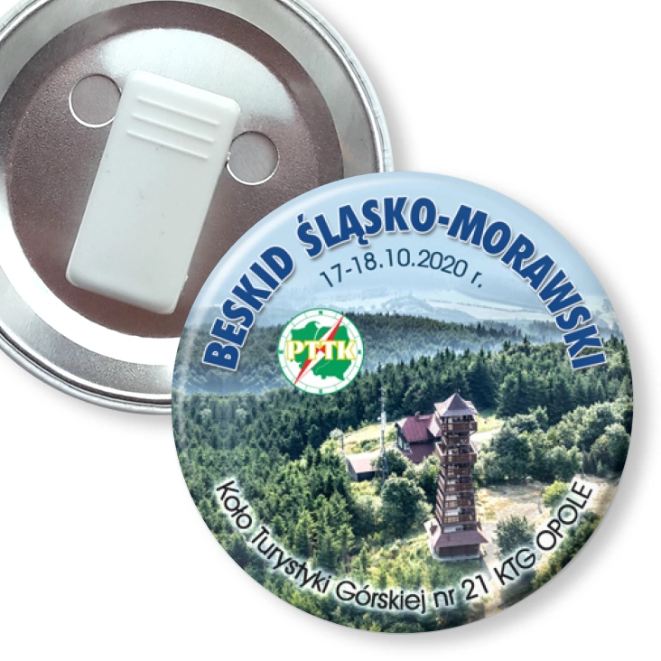 przypinka z żabką Beskid Śląsko-Morawski