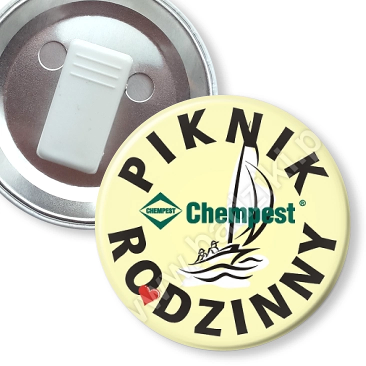 przypinka z żabką Chempest - Piknik Rodzinny