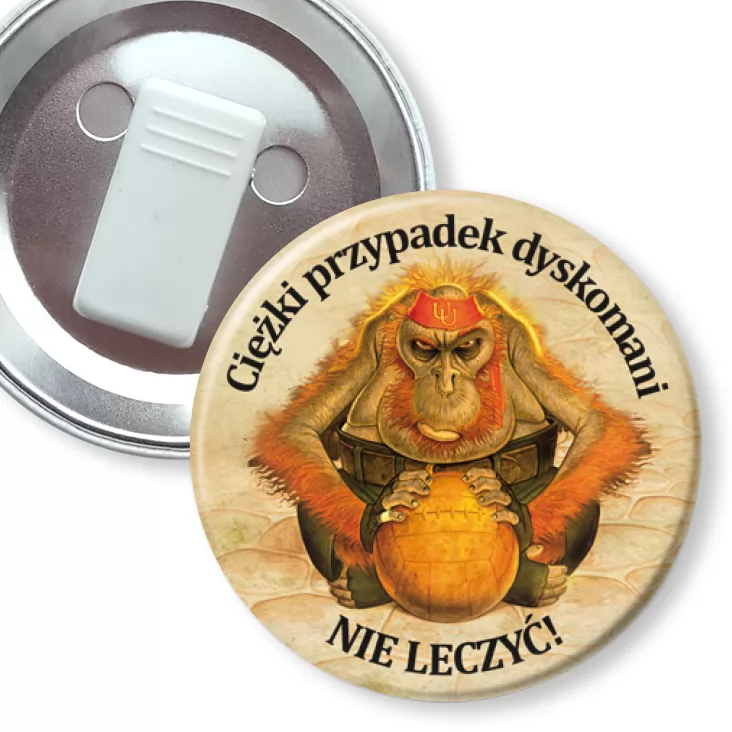 przypinka z żabką Ciężki przypadek dyskomani