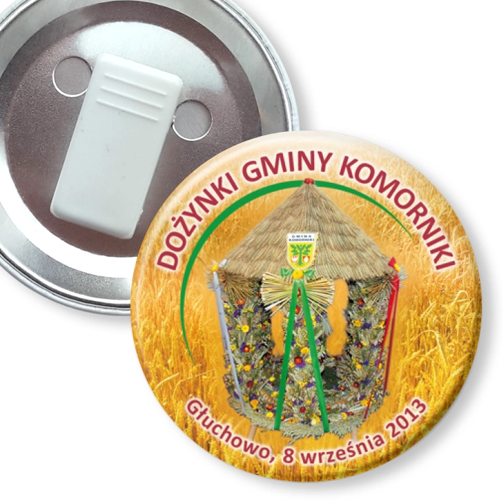 przypinka z żabką Dożynki Gminy Komorniki 2013