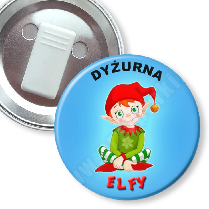 przypinka z żabką Elfy - dyżurny przedszkola