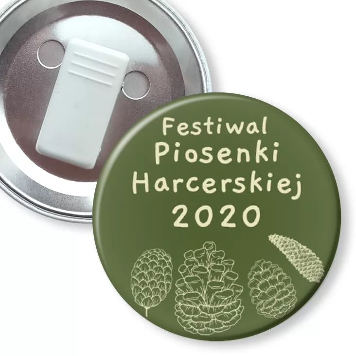 przypinka z żabką Festiwal Piosenki Harcerskiej 2020