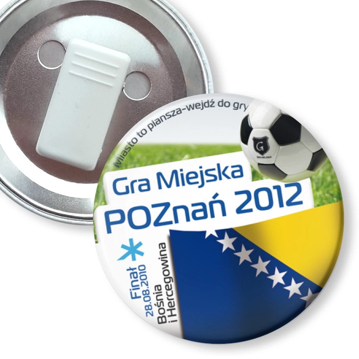 przypinka z żabką Gra Miejska - Poznań 2012 - Bośnia i Hercegowina