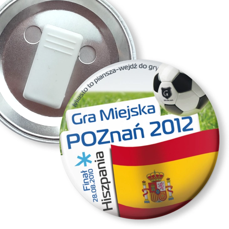 przypinka z żabką Gra Miejska - Poznań 2012 - Hiszpania
