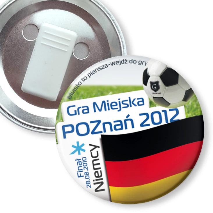 przypinka z żabką Gra Miejska - Poznań 2012 - Niemcy