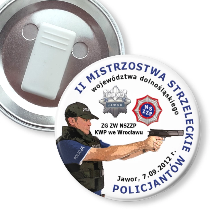 przypinka z żabką II Mistrzostwa Strzeleckie Policjantów