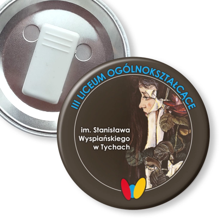 przypinka z żabką III LO w Tychach
