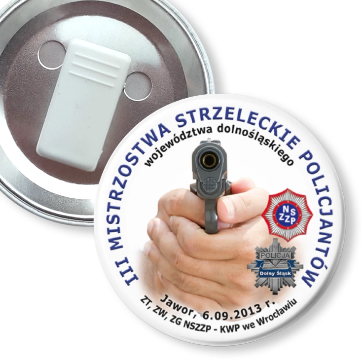 przypinka z żabką III Mistrzostwa Strzeleckie Policjantów