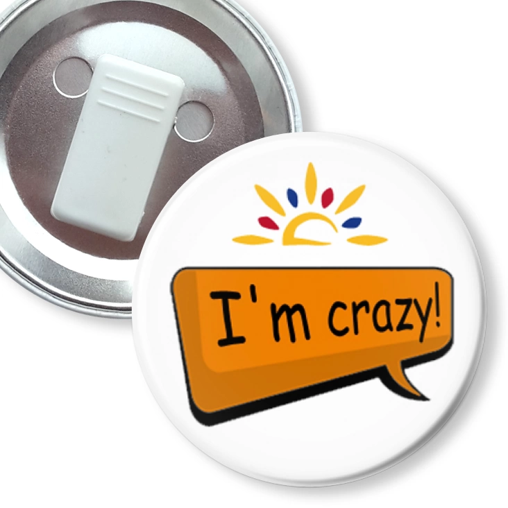 przypinka z żabką I am crazy!
