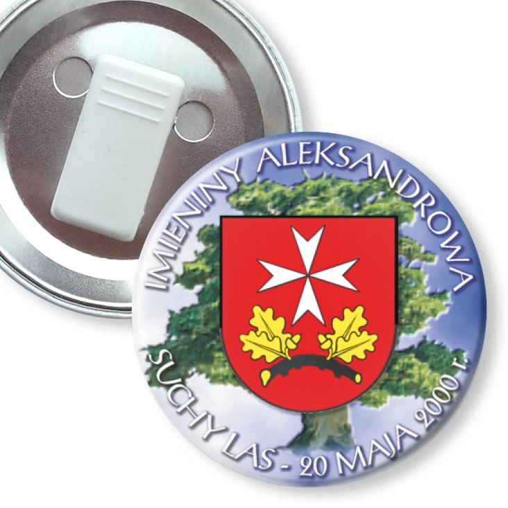 przypinka z żabką Imieniny Aleksandrowa 2000
