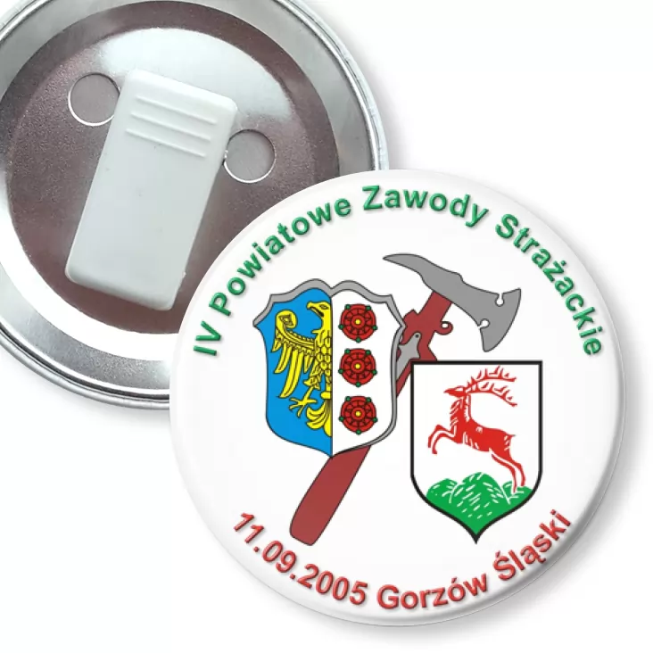 przypinka z żabką IV Powiatowe Zawody Strażackie w Gorzowie Śląskim