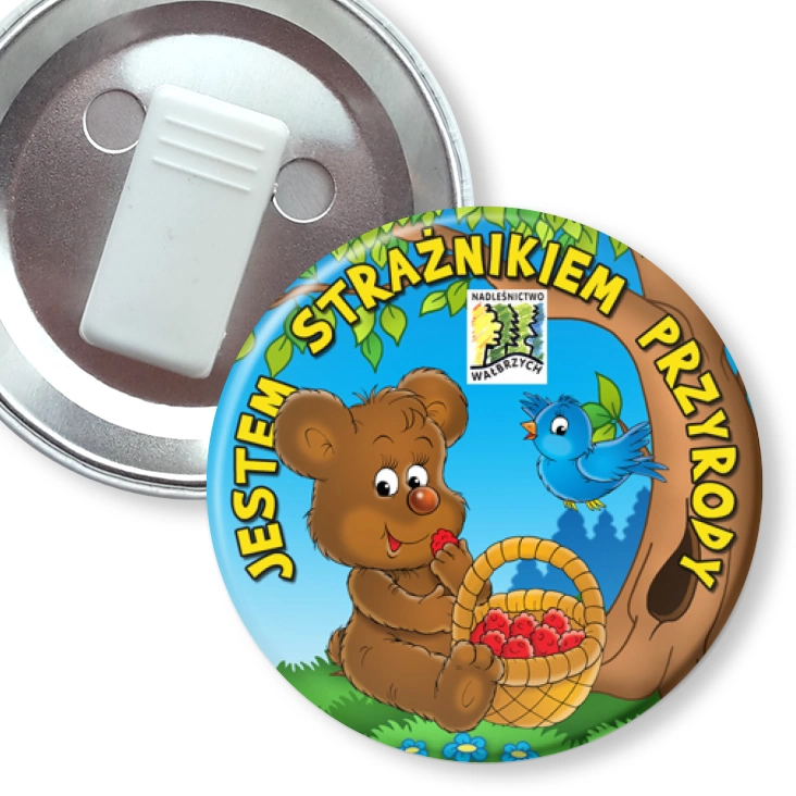 przypinka z żabką Jestem Strażnikiem Przyrody