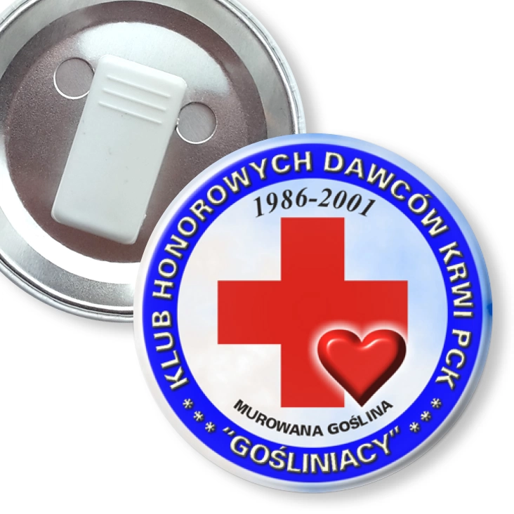 przypinka z żabką Klub Honorowych Dawców Krwi