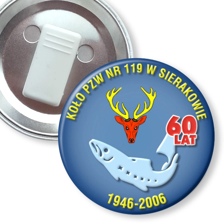przypinka z żabką Koło PZW nr 119 w Sierakowie