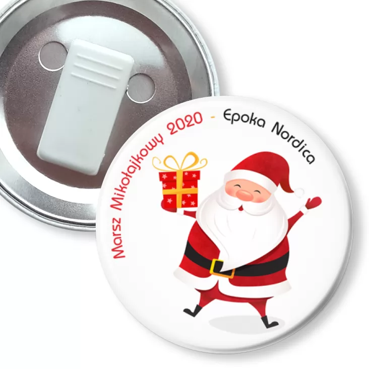 przypinka z żabką Marsz Mikołajkowy 2020 - Epoka Nordica
