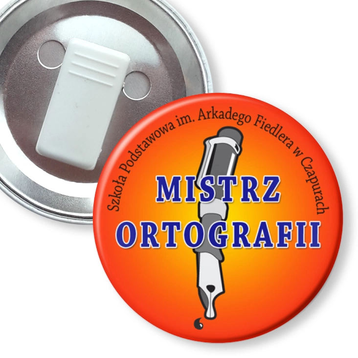 przypinka z żabką Mistrz ortografii