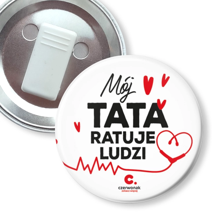 przypinka z żabką Mój tata ratuje ludzi
