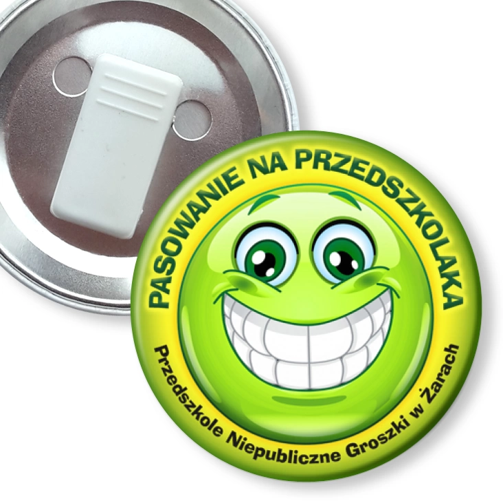 przypinka z żabką Pasowanie na przedszkolaka