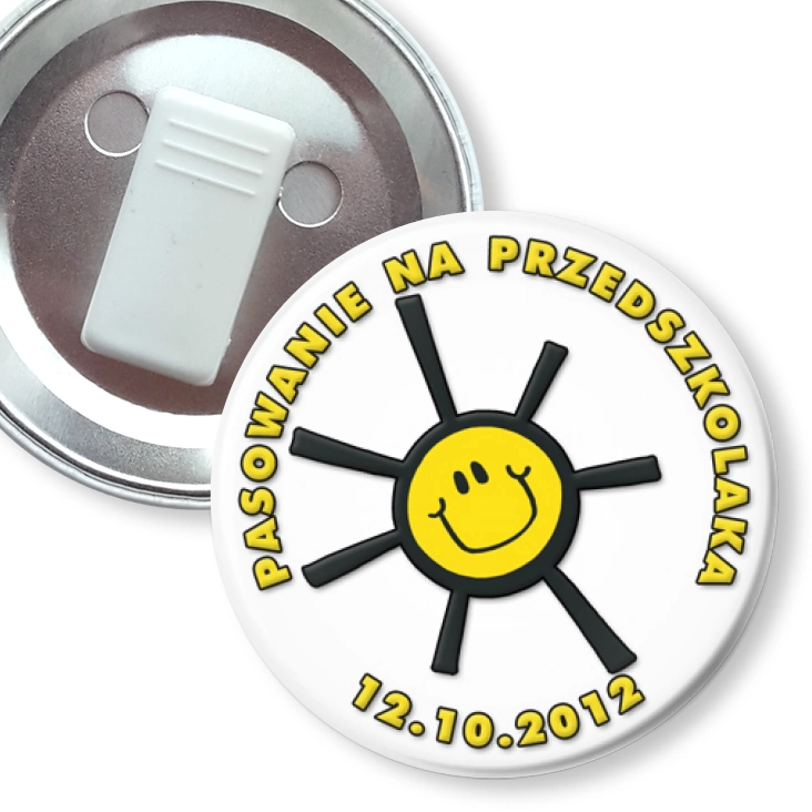 przypinka z żabką Pasowanie na przedszkolaka