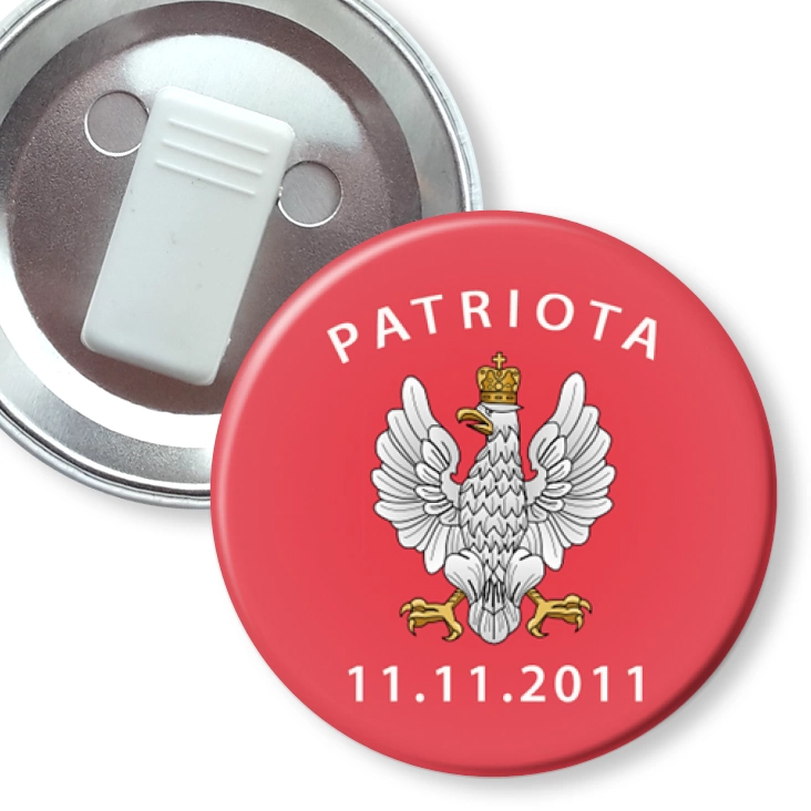 przypinka z żabką Patriota