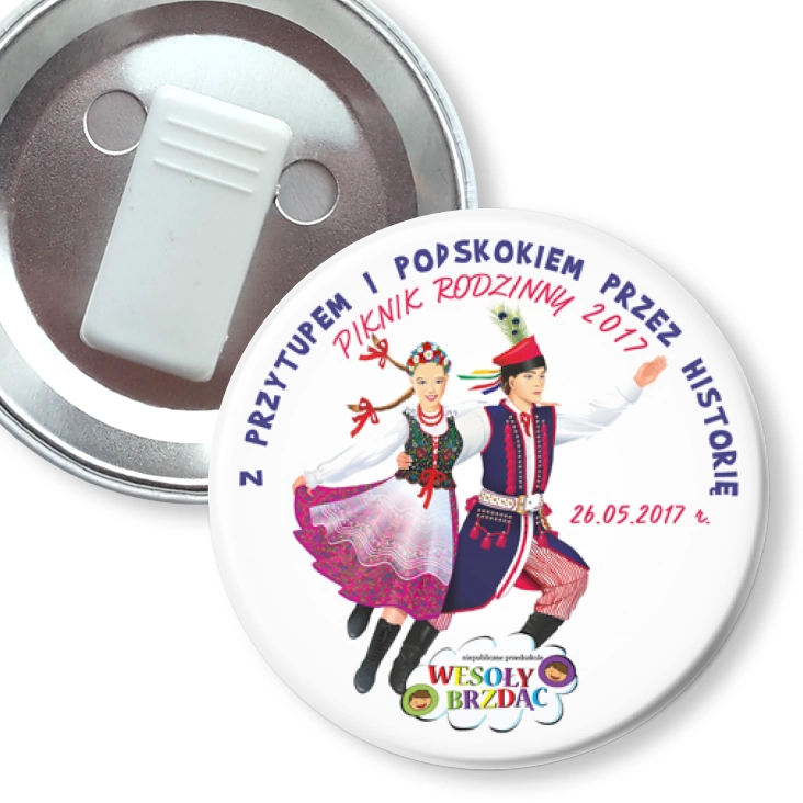 przypinka z żabką Piknik Rodzinny 2017