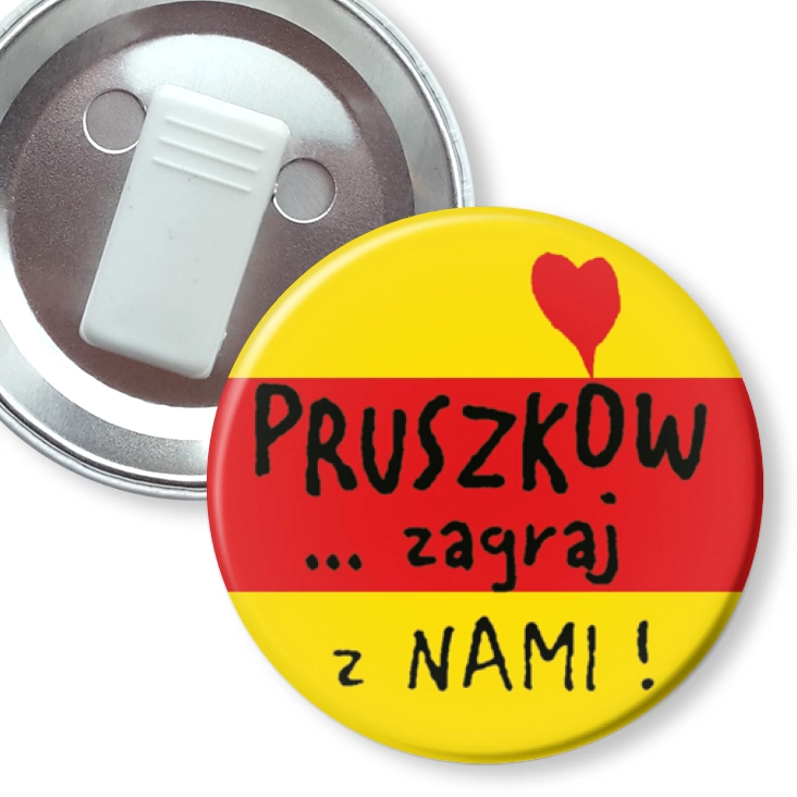 przypinka z żabką Pruszków... zagraj z nami!