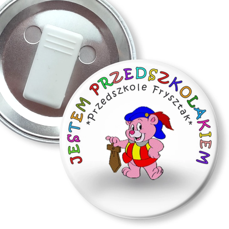przypinka z żabką Przedszkole Frysztak - gumisie