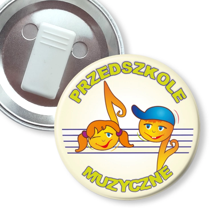 przypinka z żabką Przedszkole Muzyczne