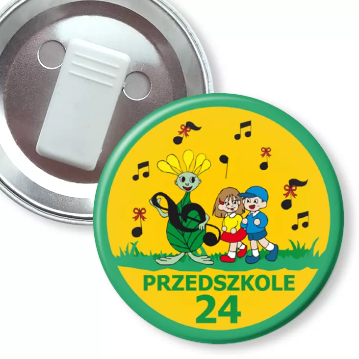 przypinka z żabką Przedszkole nr 24 w Poznaniu