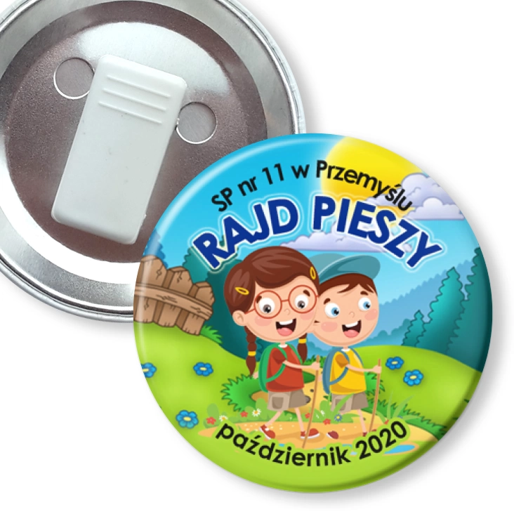 przypinka z żabką Rajd pieszy SP nr 11 w Przemyślu