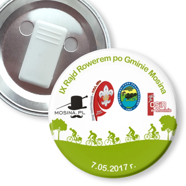 przypinka z żabką Rajd Rowerowy Mosina