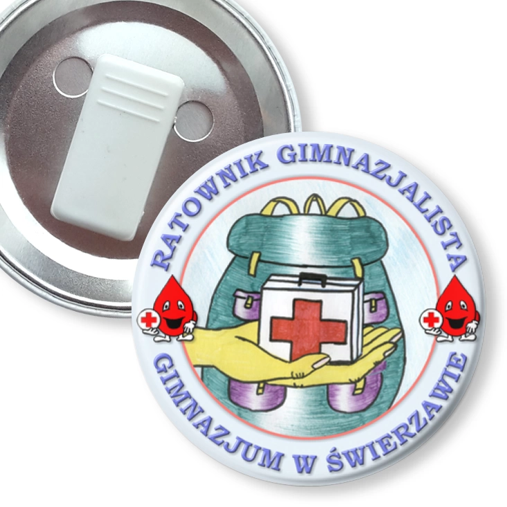 przypinka z żabką Ratownik Gimnazjalista