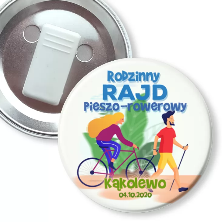 przypinka z żabką Rodzinny rajd pieszo-rowerowy Kąkolewo 2020