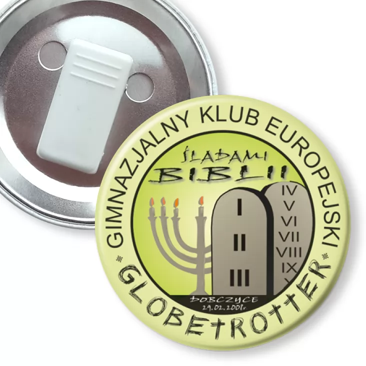 przypinka z żabką Śladami Biblii - Globetroter Dobczyce 2008