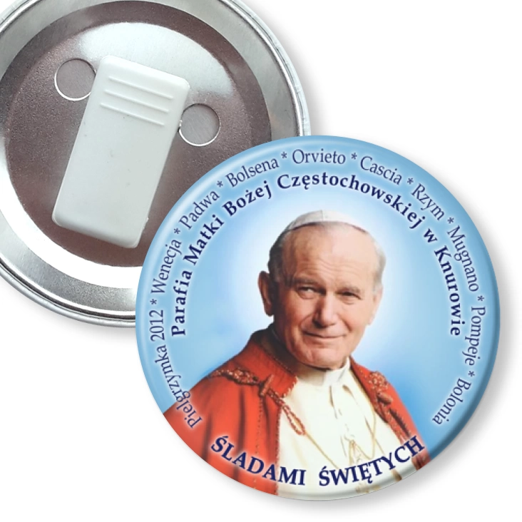 przypinka z żabką Śladami Świętych