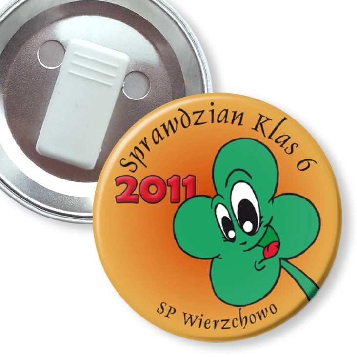przypinka z żabką Sprawdzian klas 6