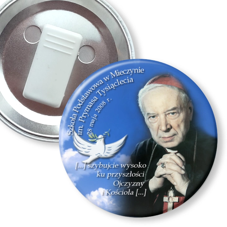 przypinka z żabką Szkoła Podstawowa w Mieczynie