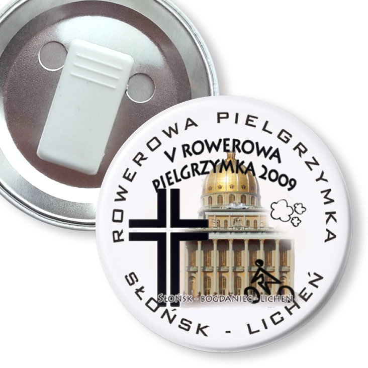 przypinka z żabką V Rowerowa Pielgrzymka 2009