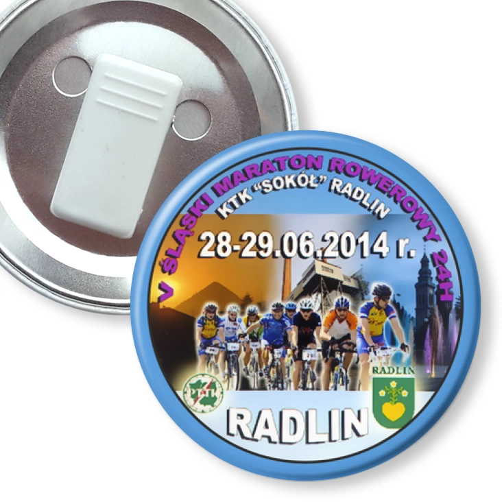 przypinka z żabką V Śląski Maraton Rowerowy 24H