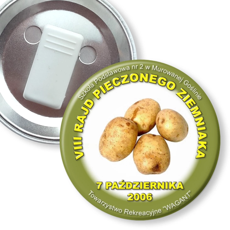 przypinka z żabką VIII Rajd Pieczonego Ziemmniaka