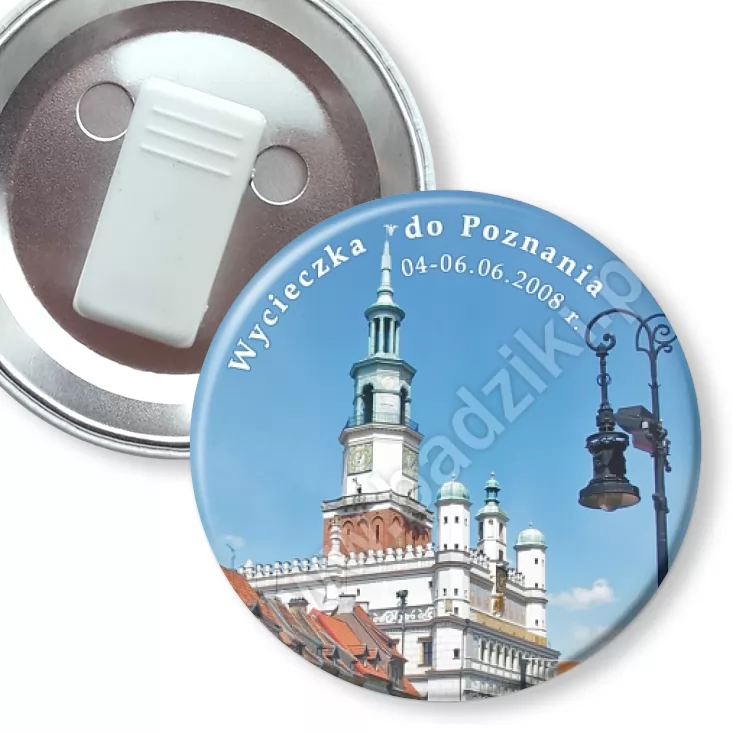 przypinka z żabką Wycieczka do Poznania