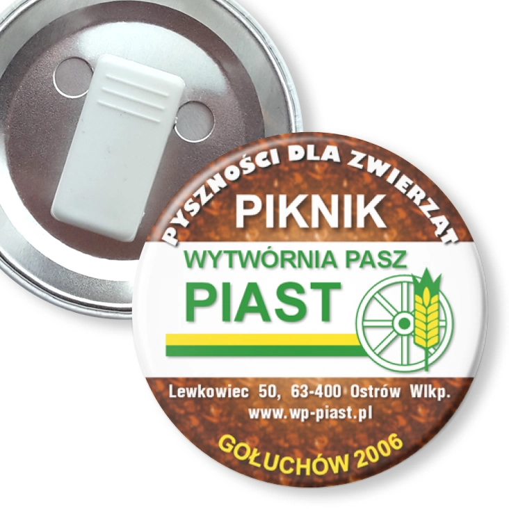 przypinka z żabką Wytwórnia pasz Piast