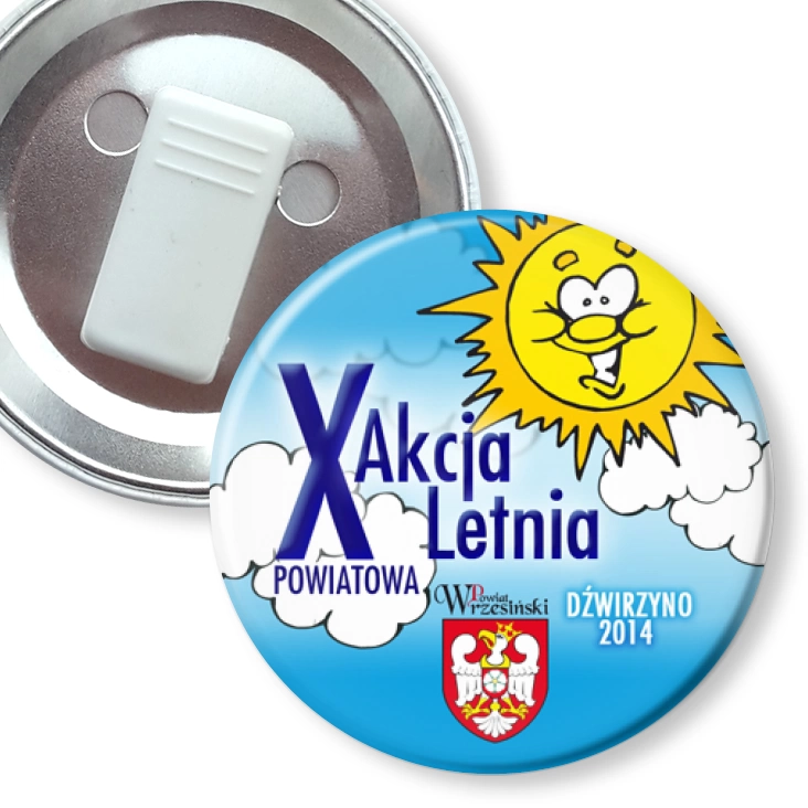 przypinka z żabką X Powiatowa Akcja Letnia