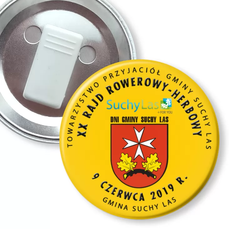 przypinka z żabką XX Rajd Rowerowy - Herbowy