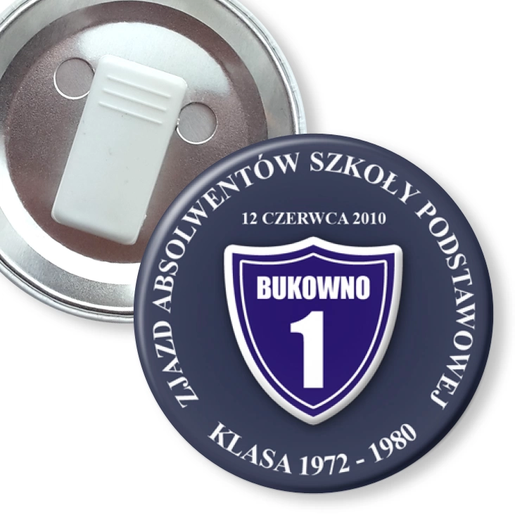 przypinka z żabką Zjazd Absolwentów SP w Bukownie