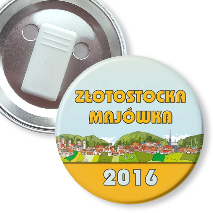 przypinka z żabką Złotostocka Majówka 2016