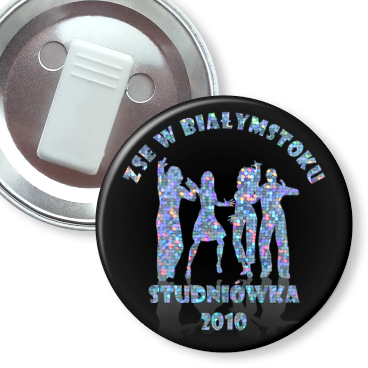 przypinka z żabką ZSE w Białymstoku